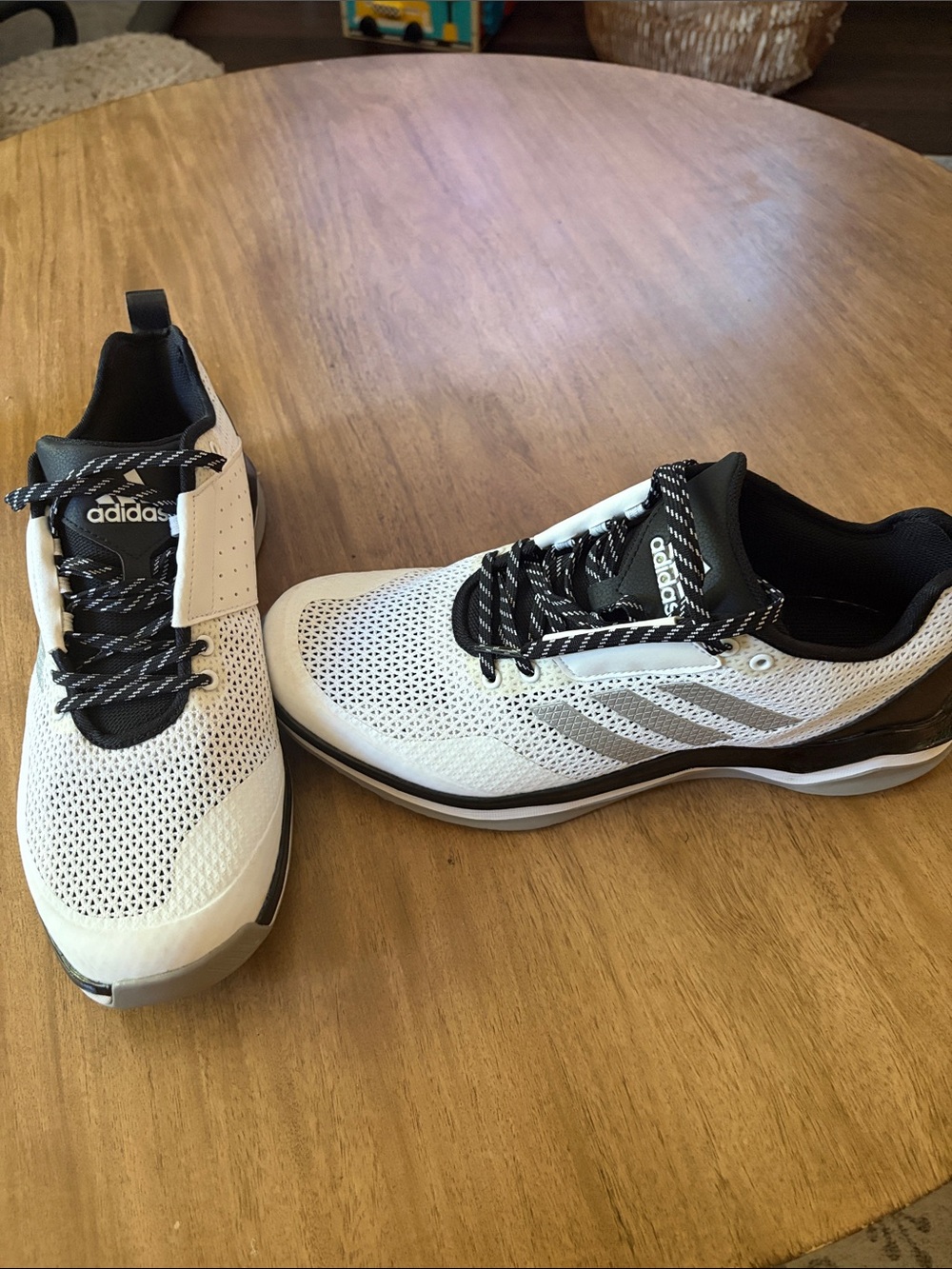 Adidas Men’s White and Black Athletic Golf Shoes